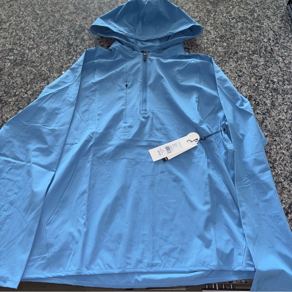 Kenneth Cole Golf Blue Light Weight Quarter Zip Windbreaker Mens Large